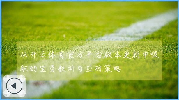 从开云体育官方平台版本更新中吸取的宝贵教训与应对策略